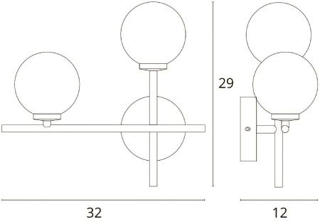 Бра Arte Lamp BOLLA-PICCOLO (БОЛЛА-ПИЦЦОЛО) A3988AP-2AB