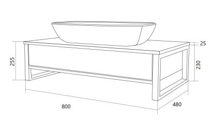 Тумба под раковину 1MarKa Grunge Loft У85842 80х50 подвесная цвет коричневый