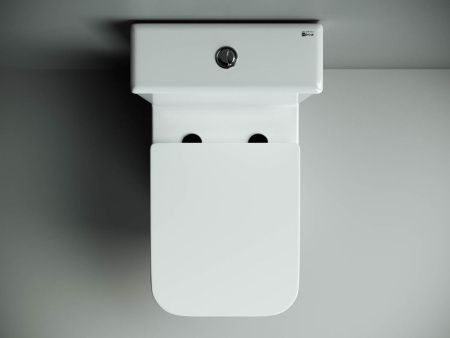 Унитаз напольный с бачком Ceramica Nova CUBIC CN1803 белый с сиденьем микролифт безободковый душевой смыв