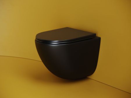 Унитаз подвесной Ceramica Nova VOGUE CN4008TMB черный с сиденьем микролифт безободковый смыв торнадо