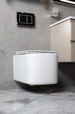 Унитаз подвесной Boheme Mane 970-SET-W цвет белый с сиденьем микролифт безободковый каскадный смыв