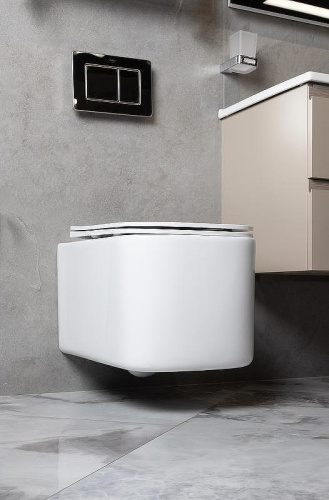 Унитаз подвесной Boheme Mane 970-SET-W цвет белый глянцевый с сиденьем микролифт безободковый каскадный смыв - фото 3