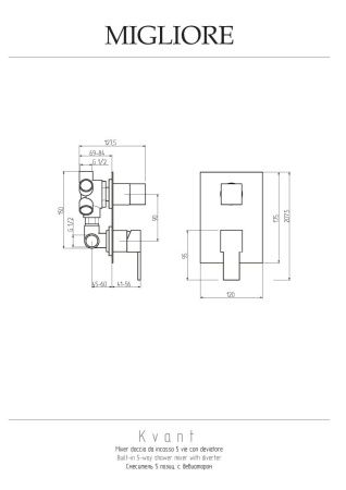 Смеситель для душа Migliore KVANT 18787 встраиваемый в стену хром