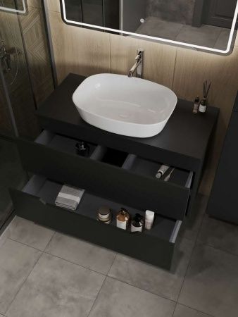 Тумба с раковиной Orange Line Li-100TubMDF+B08-500W 100х50