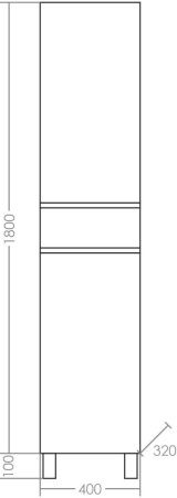Шкаф-пенал СанТа Марс 700427 40х180 напольный цвет белый/коричневый