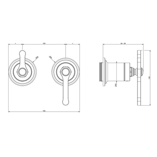 Смеситель для душа Gessi Venti20 65038#031 встраиваемый в стену хром (внешняя часть) - фото 2