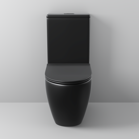 Унитаз напольный с бачком Grossman Торнадо GR-4446BMSQ черный с сиденьем безободковый смыв торнадо
