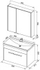 Комплект мебели: тумба с раковиной + зеркало-шкаф Aquanet Августа 00287684 90x48x140 подвесной цвет белый