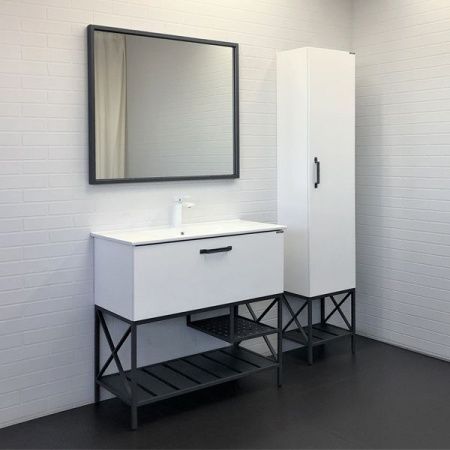 Шкаф-пенал Comforty Бредфорд 00-00009884CF 40х190 напольный цвет белый