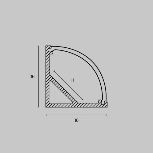 Алюминиевый профиль накладной угловой Maytoni Led Strip ALM008S-2M - фото 3