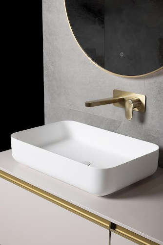 Раковина из искусственного камня Boheme Corian 879-60-MW 40х60 накладная цвет белый - фото 2