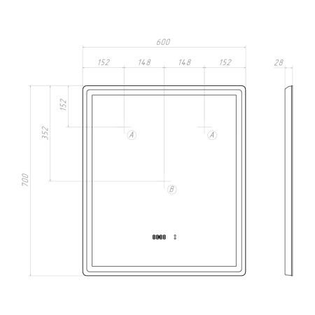 Зеркало с подсветкой Vigo Geometry Luxe 208 60х70