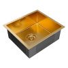 Кухонная мойка Paulmark ALLER 44 UNI PM904444-BG 40х40 цвет золото поверхность брашированная