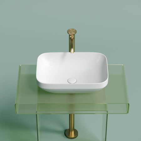 Раковина из сантехнического фарфора Ceramica Nova ELEMENT CN6055MW 50х40 накладная цвет белый без отверстий под смеситель