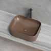Раковина из сантехнического фарфора Ceramica Nova ELEMENT CN6052MDB 50х40 накладная цвет коричневый без отверстий под смеситель