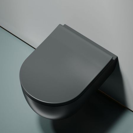 Унитаз подвесной Ceramica Nova MODENA CN6063MDH темно-серый с сиденьем микролифт безободковый душевой смыв