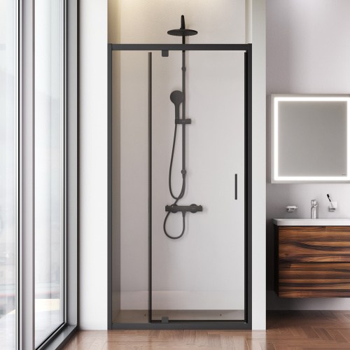 Душевая дверь Am.Pm Gem W90G-100-1P-BT 100х195 стекло прозрачное профиль черный матовый - фото 3