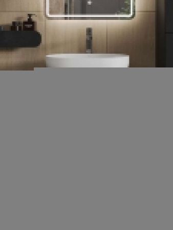 Тумба с раковиной Orange Line Li-60TubMDF+B05-480W 60х50 подвесная цвет черный