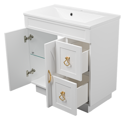 Тумба под раковину Misty Амбра П-Амб0080-011-2Я 77х44х80 напольная - фото 4