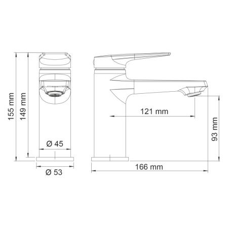Смеситель Wasserkraft Lopau 3200 3203 на раковину хром