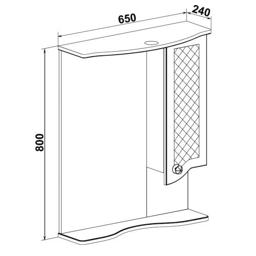 Зеркало-шкаф RUNO Милано УТ000002097 65х80 подвесной цвет белый - фото 5