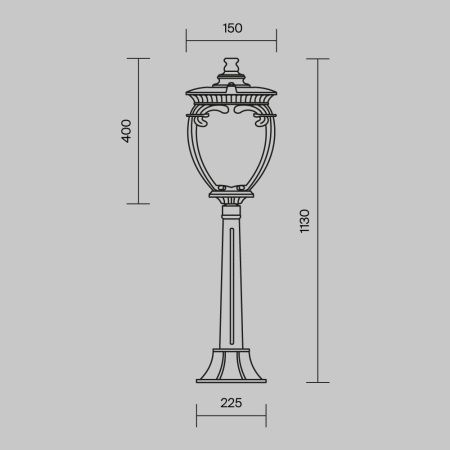 Парковый светильник Maytoni Outdoor Fleur O414FL-01BZ1