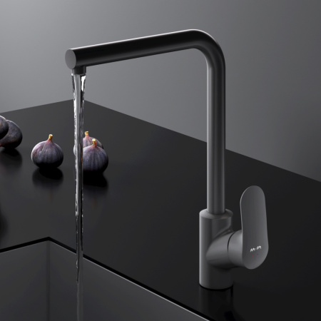 Смеситель для кухни Am.Pm Like F8005022 на раковину/на столешницу черный без термостата