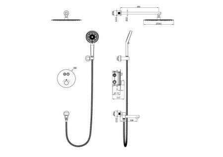 Душевая система Wonzon & Woghand WW-88929010-CR встраиваемая в стену цвет хром с термостатом