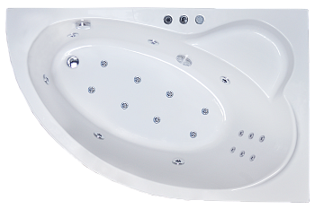 Ванна акриловая гидромассажная Royal Bath ALPINE RB819101DL-R 160х100 пристенная асимметричная с каркасом