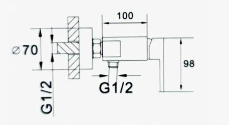 Смеситель для душа D-Lin D160366-A настенный черный