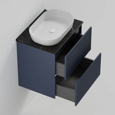 Тумба со столешницей La Fenice TERRA TWIN NFNC-01-TER-BG-60-2-3-GB 60х50 подвесная цвет синий