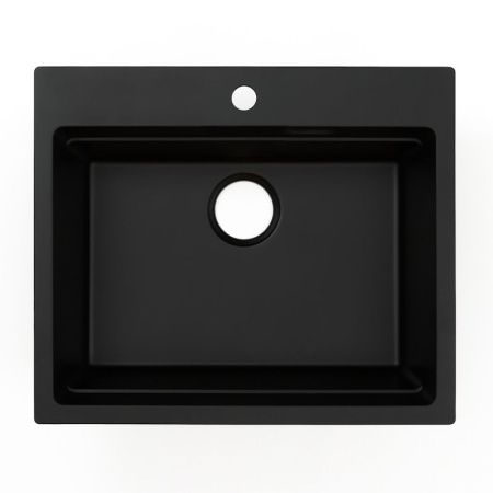 Кухонная мойка Grandex Aqua 500504 60х50 цвет черный поверхность матовая