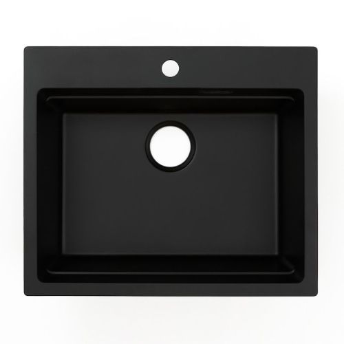 Кухонная мойка Grandex Aqua 500504 60х51 цвет черный поверхность матовая - фото 4