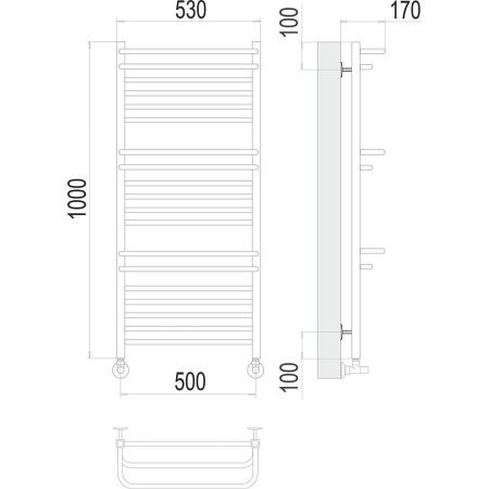 Полотенцесушитель водяной Terminus 4670078529756 55х100 хром