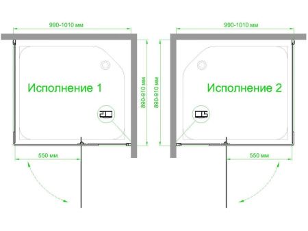 Душевой уголок Royal Bath HPVD RB1090HPVD-T-BL 100х90 стекло прозрачное профиль черный без поддона
