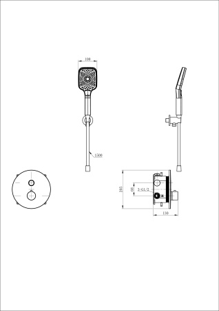 Смеситель для душа Wonzon & Woghand WW-D1017-A-MW встраиваемый в стену белый