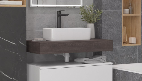 Столешница Velvex UNIT st.UNI.80-628 80х50х11 подвесная цвет дуб карпентер - фото 2