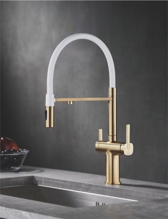 Смеситель для кухни Rose R358G на мойку золото