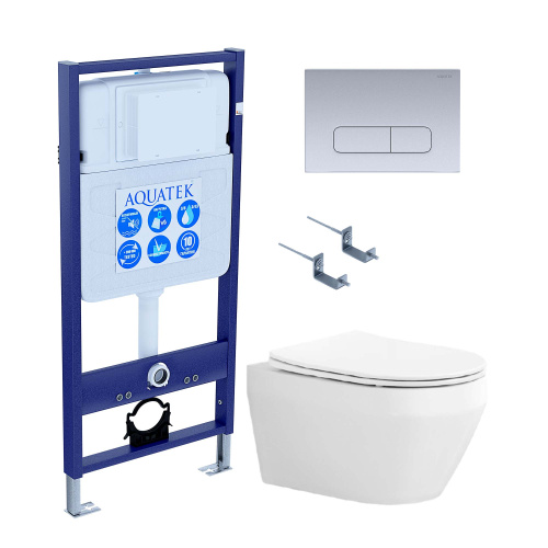 Сет унитаз + инсталляция Aquatek SET AQUATEK ЛЕЯ cm-014 4в1