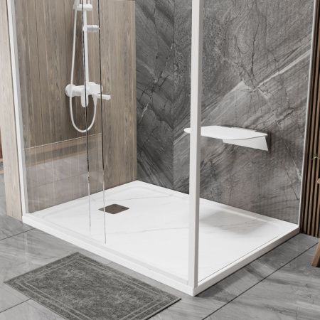 Душевой поддон из искусственного камня Wasserkraft Rhin 44T 44T10 120х100 белый