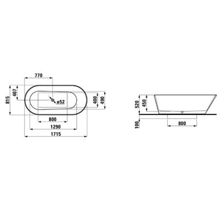 Ванна из искусственного камня Laufen Kartell 2.2633.2.000.000.1 170х80 отдельностоящая овальная