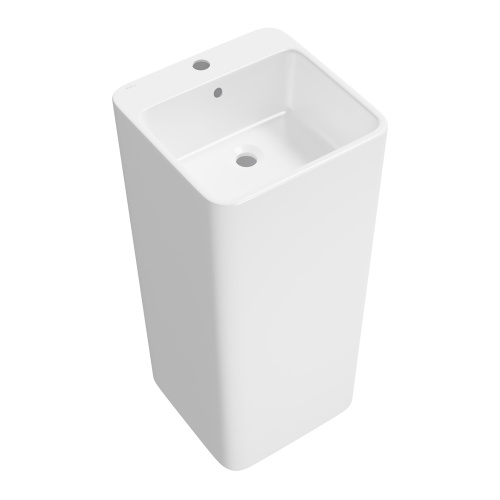 Раковина из сантехнического фарфора Wellsee Callipy Art 33890300S 40х40 напольная цвет белый глянцевый 1 отверстие под смеситель - фото 2 Раковина из сантехнического фарфора Wellsee Callipy Art 33890300S 40х40 напольная цвет белый глянцевый 1 отверстие под смеситель - фото 2