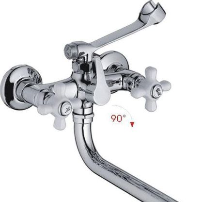 Смеситель для ванны и душа Haiba HB18 HB2618 настенный хром