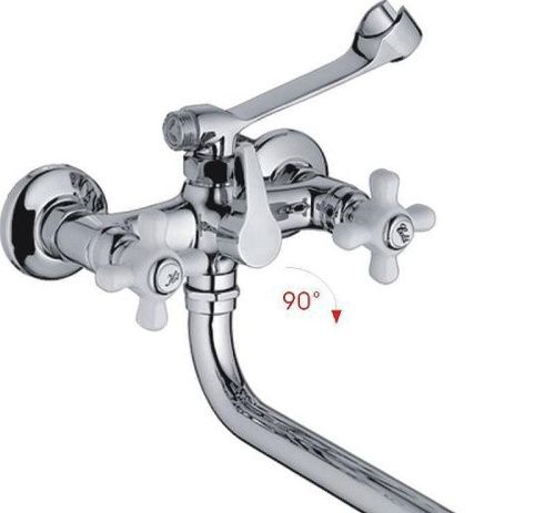 Смеситель для ванны и душа Haiba HB18 HB2618 настенный хром - фото 2