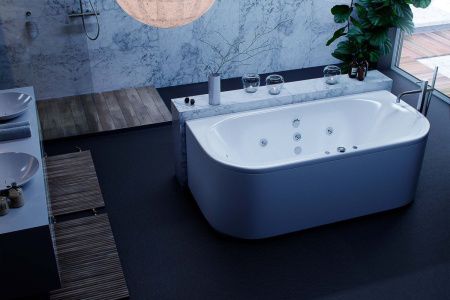 Ванна акриловая Aquatek Морфей MOR190-0000059 190х90 пристенная асимметричная с каркасом без ручек