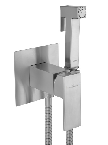 Смеситель для ванны и душа Wonzon & Woghand CUBE WW-88829016-BN встраиваемый в стену никель - фото 5