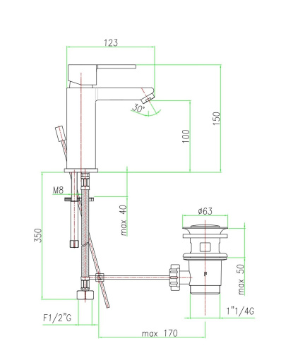 Смеситель Fiore Katana 77CR7530 на биде хром - фото 2