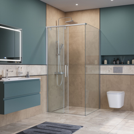 Душевой уголок BelBagno SOFT CLOSE-1 SOFT_CLOSE-1-A-1-100-C-Cr 100х100 стекло прозрачное профиль хром без поддона