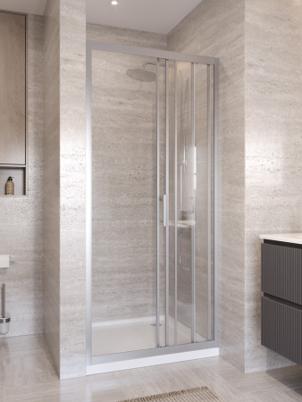 Душевая дверь BelBagno UNO-195 UNO-195-BF-3-90-C-IN 90х195 стекло прозрачное профиль сатин