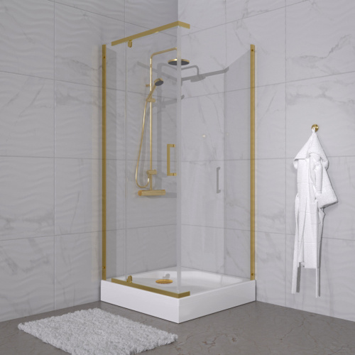 Душевой уголок Тритон Терра Щ0000073931 90х90 стекло прозрачное профиль хром с поддоном - фото 4